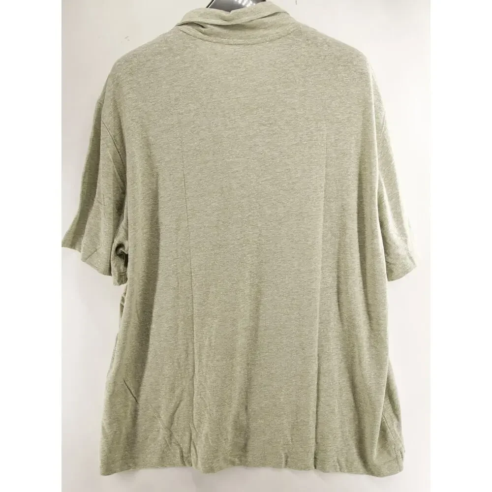 Banana Republic Shirt Mens XXL NWT Sage Green Linen Blend Pleated Resort